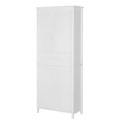 UBesGoo Bookcase with Acrylic Glass Doors 5 Shelves Pantry Cabinet, 70.8 Inch Kitchen Buffet Cupboard Cabinet, White