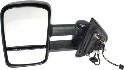 Kool Vue Towing Mirror Compatible With 2015-2018 GMC Sierra 2500 HD Chevrolet Silverado 3500 Left Driver Side Heated w/Blind Spot Corner Glass Textured Black