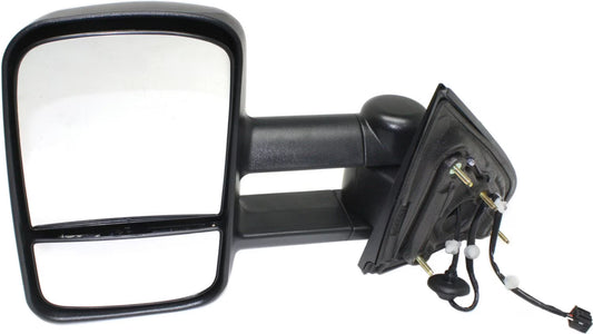 Kool Vue Towing Mirror Compatible With 2015-2018 GMC Sierra 2500 HD Chevrolet Silverado 3500 Left Driver Side Heated w/Blind Spot Corner Glass Textured Black