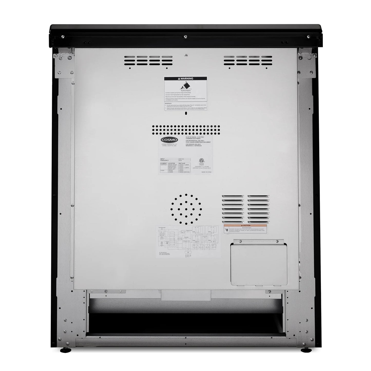 Cosmo 30 in. Stellar Collection 5.0 cu. ft. Electric Range with 4 Burner Glass Cooktop and Convection Oven in Stainless Steel