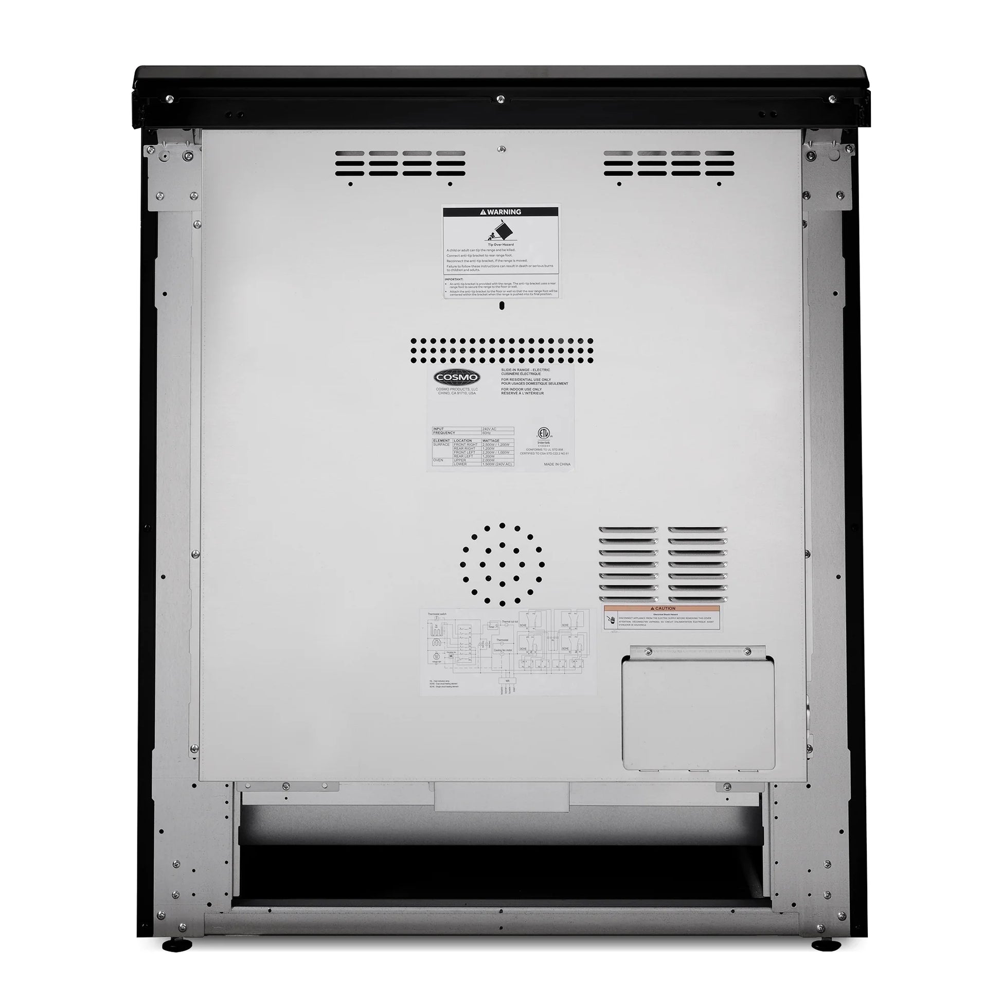 Cosmo 30 in. Stellar Collection 5.0 cu. ft. Electric Range with 4 Burner Glass Cooktop and Convection Oven in Stainless Steel