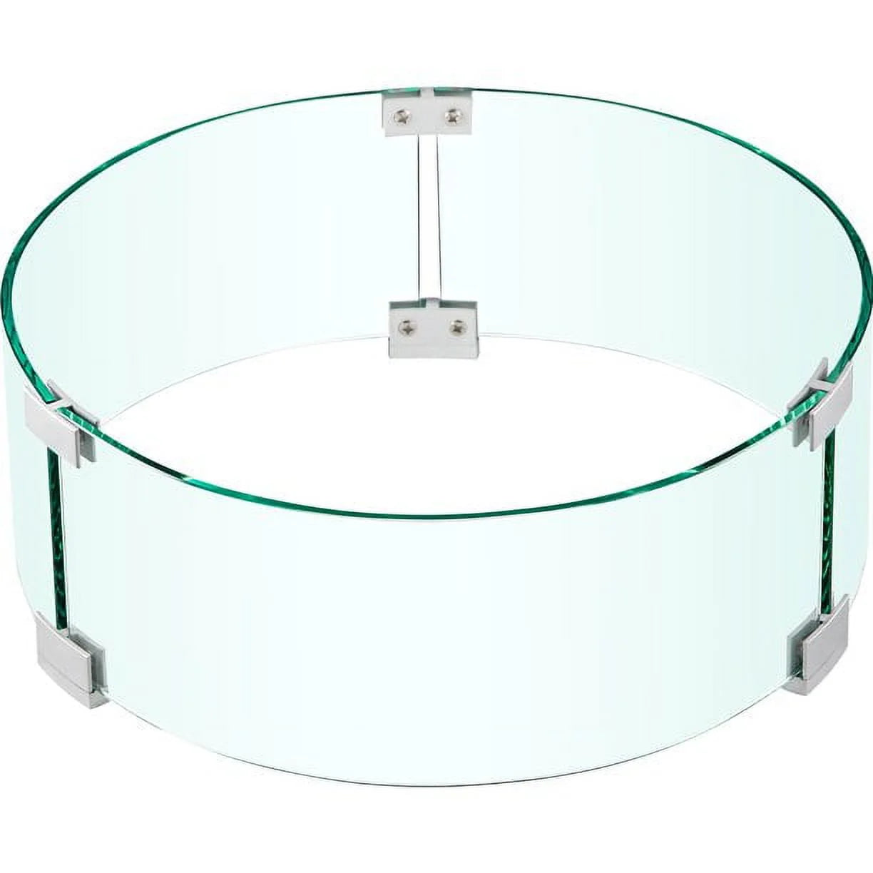 VEVOR Fire Pit Wind Guard, 17 x 17 x 6 inch Glass Flame Guard, Round Glass Shield, 1/4-Inch Thick Fire Table, Clear Tempered Glass Flame Guard, Steady Feet Tree Pit Guard for Propane, Gas, Outdoor