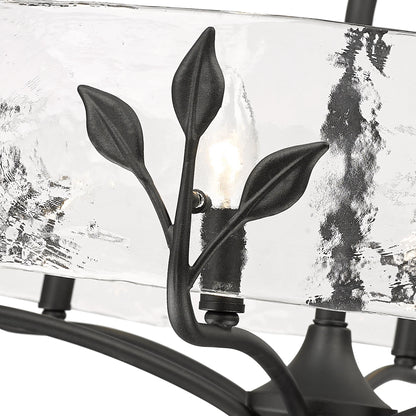 Calla 6-Light Chandelier in Natural Black with Hammered Water Glass