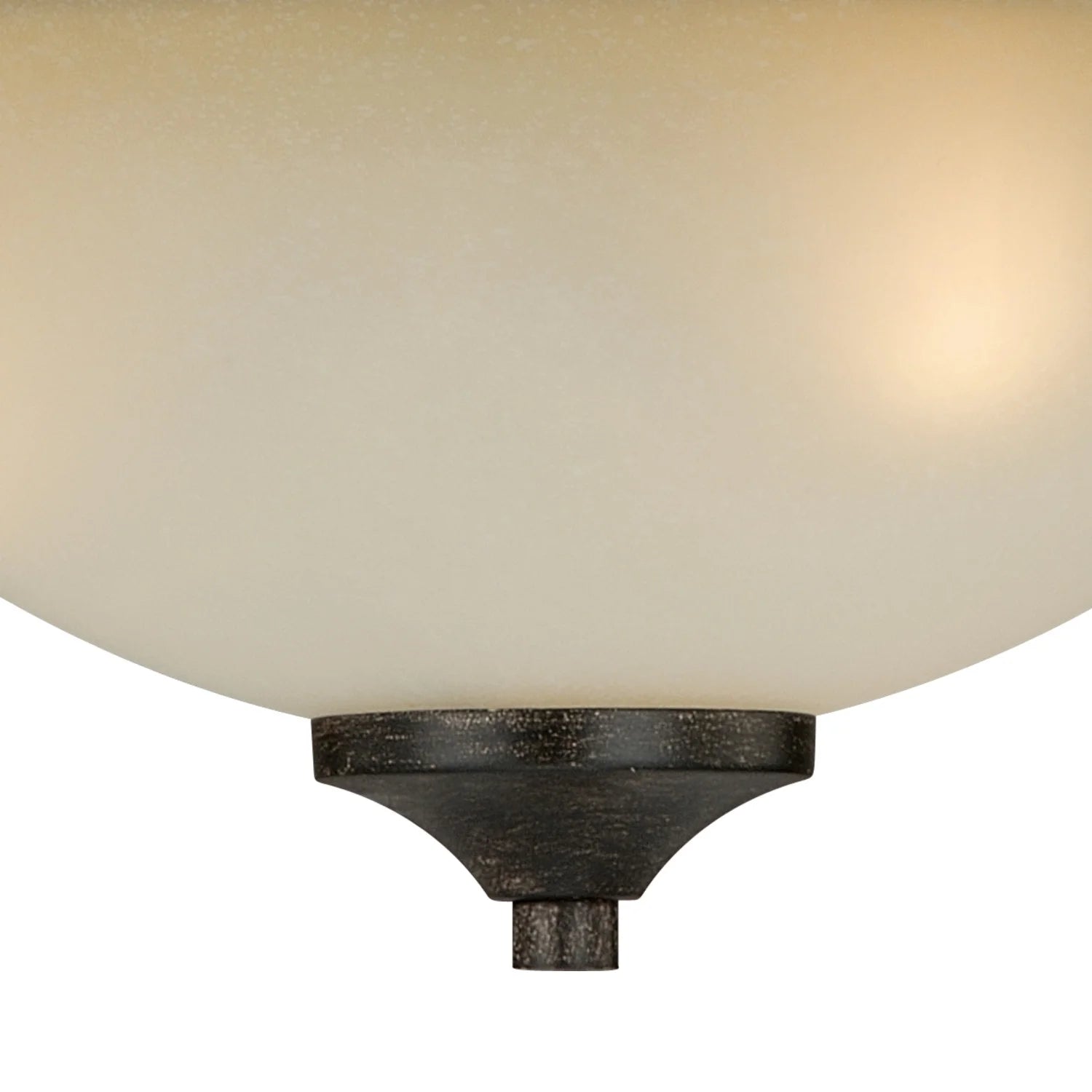 Halifax 14.5-in W Bronze Rustic Bowl Semi Flush Mount Ceiling Light Cream Glass