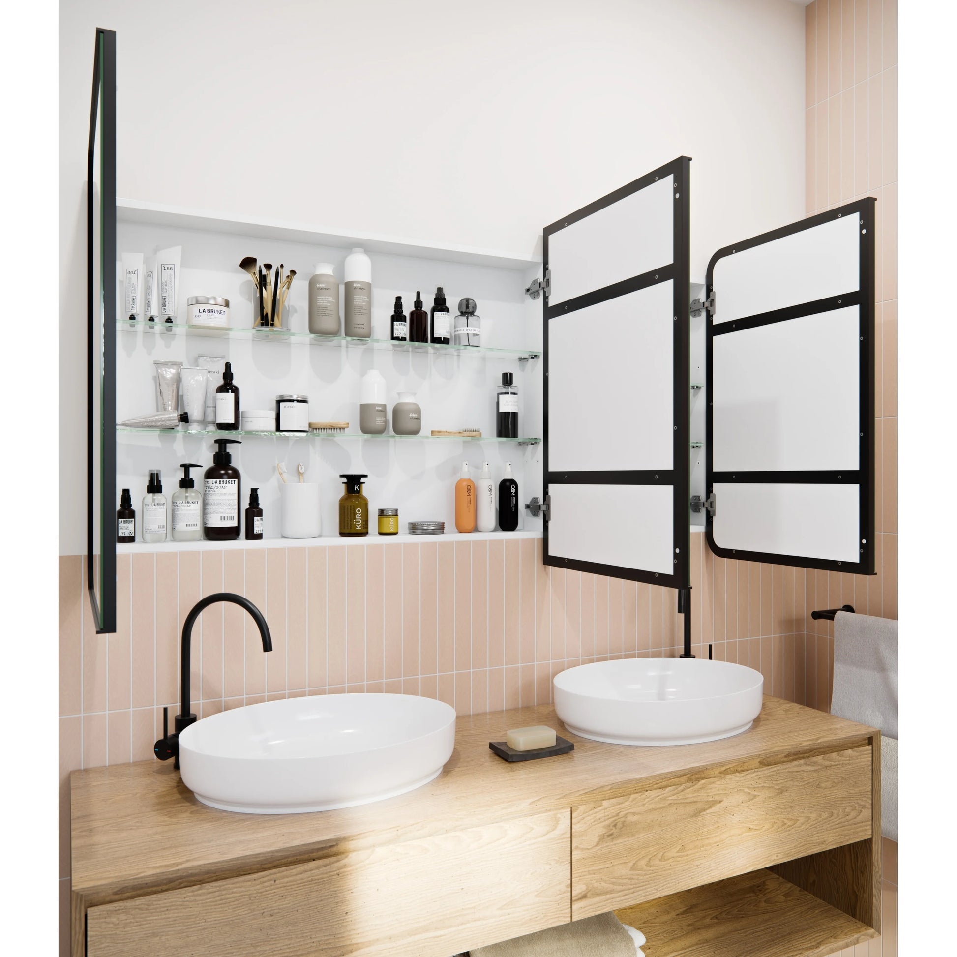 Glass Warehouse Stainless Steel Square Medicine Cabinet Satin Brass