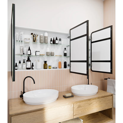 Glass Warehouse Stainless Steel Square Medicine Cabinet Satin Brass