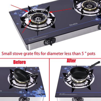 Hothit Portable 2 Burner Propane Stove Gas Cooktop Tempered Glass 28600 BTU,Black