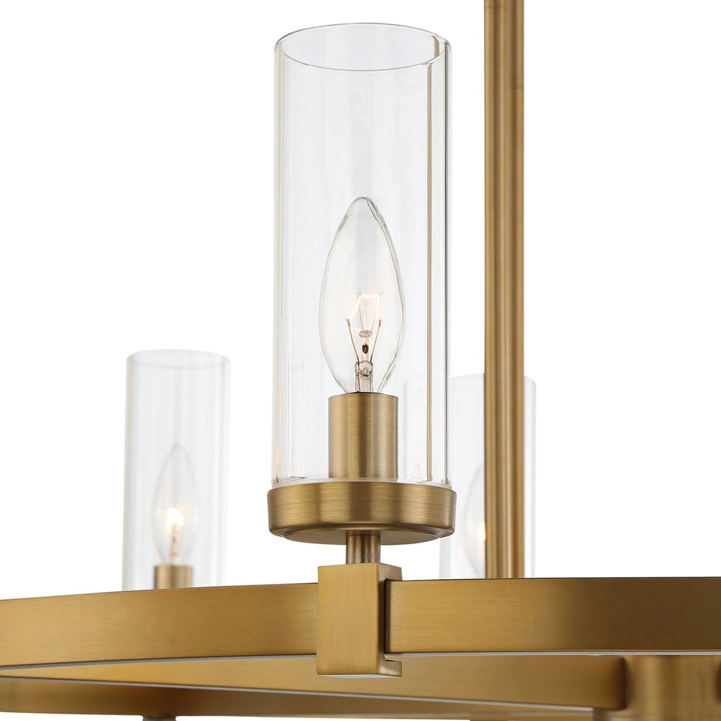 Stiffel Aron Brass Gold Wagon Wheel Chandelier 36" Wide Modern Clear Glass Shade 12-Light Fixture for Dining Room House Foyer Kitchen Island Entryway
