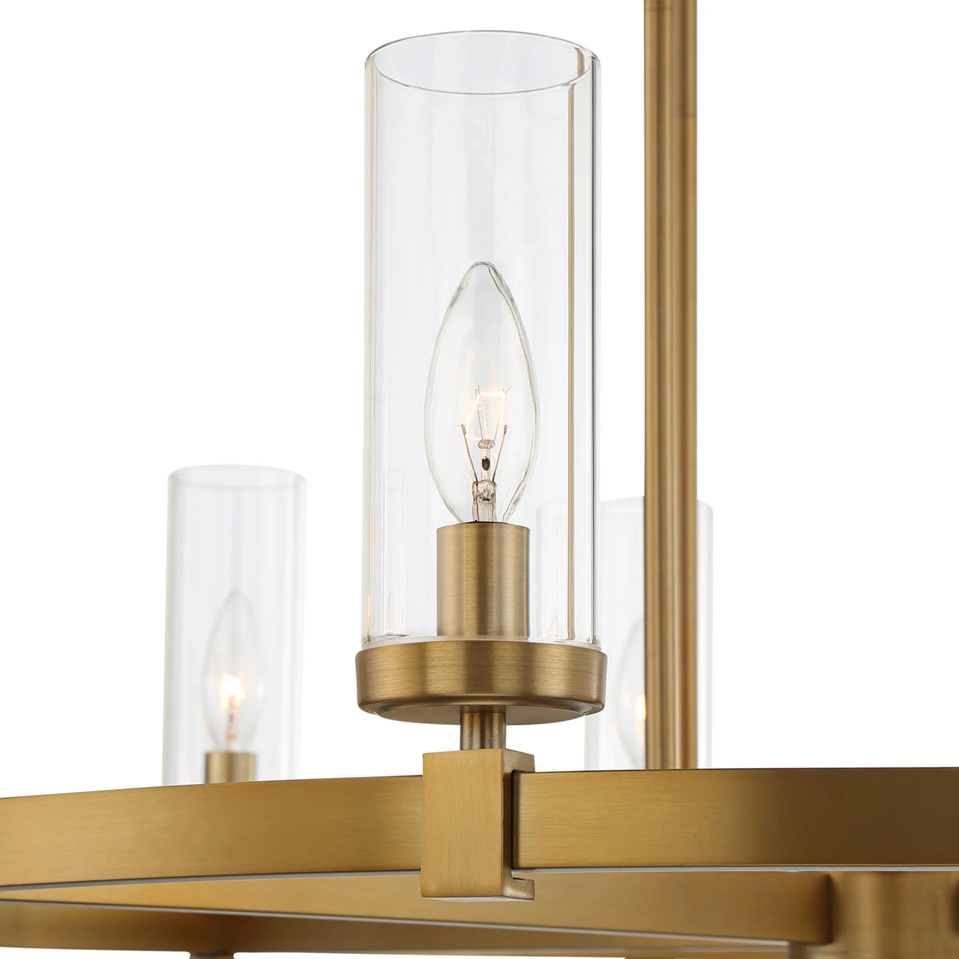 Stiffel Aron Brass Gold Wagon Wheel Chandelier 36" Wide Modern Clear Glass Shade 12-Light Fixture for Dining Room House Foyer Kitchen Island Entryway