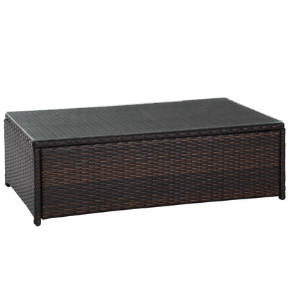 Crosley Furniture CO7201-BR Palm Harbor Outdoor Wicker Glass Top Table