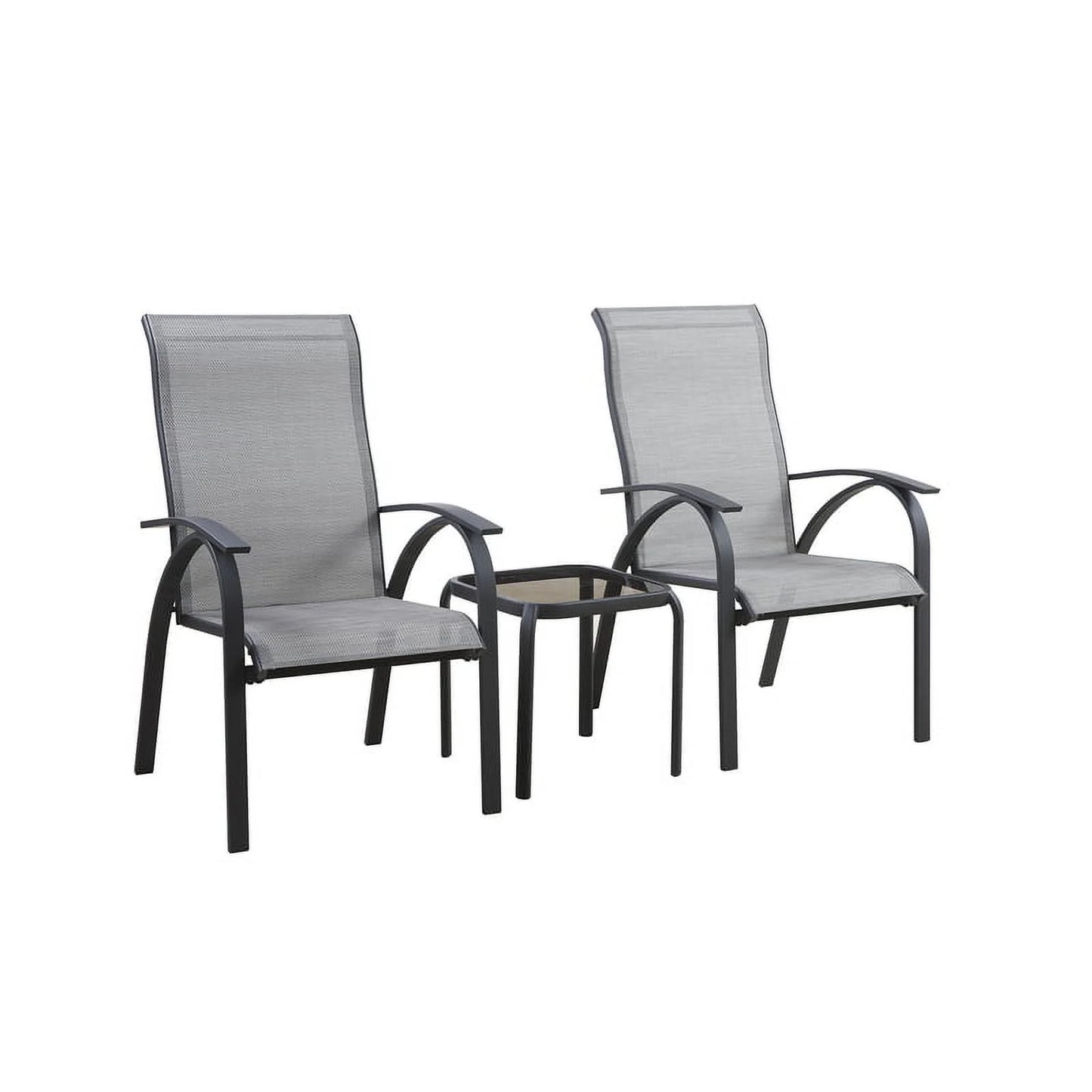 Living Accents 8048142 16 in. Roscoe Square Black Glass Side Table, Pack of 6