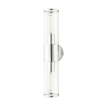 Livex Lighting Banca 2-Light Metal & Glass ADA Vanity Sconce in Polished Chrome