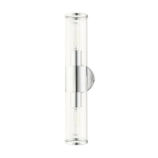 Livex Lighting Banca 2-Light Metal & Glass ADA Vanity Sconce in Polished Chrome