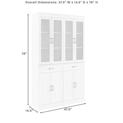 Crosley Brands Stanton 2Pc Glass Door Pantry Set White - 2 Pantries