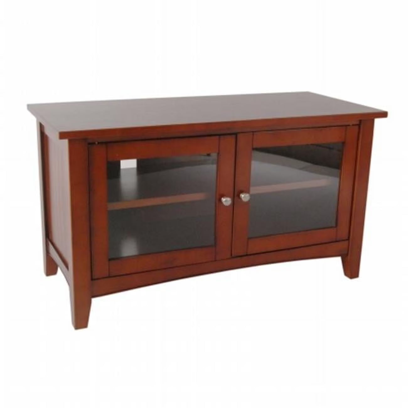 Alaterre Furniture Shaker Cottage 36" TV Stand, Storage Glass Cabinet, Accent Living Room Furniture, Black