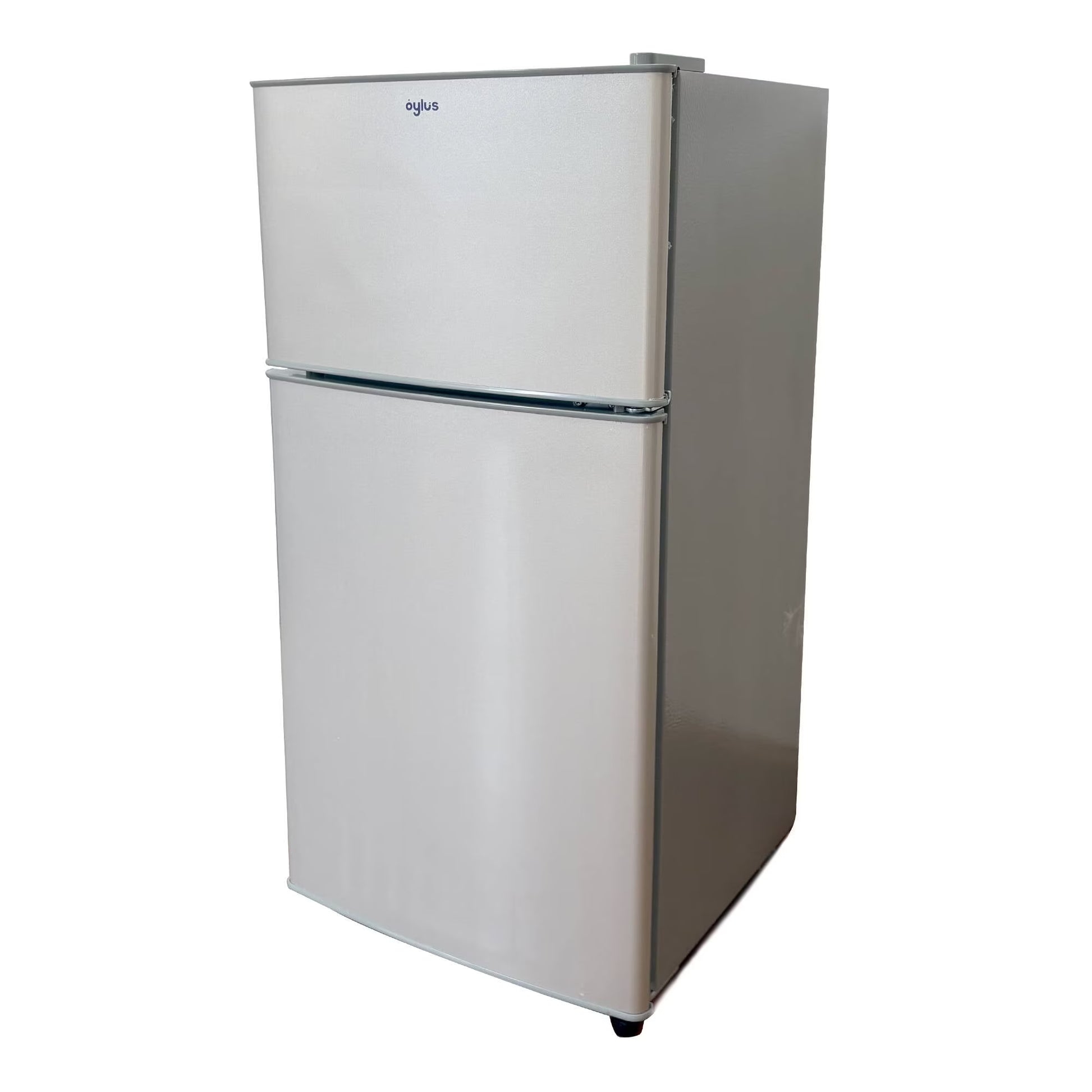 Oylus Double Door Mini Fridge with Freezer for Bedroom Office or Dorm with Adjustable Remove Glass Shelves Compact Refrigerator, 3.9 cu ft