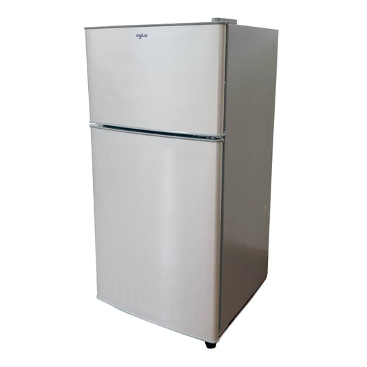 Oylus Double Door Mini Fridge with Freezer for Bedroom Office or Dorm with Adjustable Remove Glass Shelves Compact Refrigerator, 3.9 cu ft