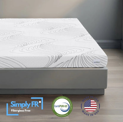essential 6 Twin Size Firm Gel Memory Foam Mattress, Fiberglass Free, 6 Inch Thick, by Brookshire Rest