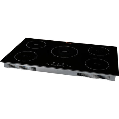 BENTISM 36 inch Electric Cooktop 5 Burners Ceramic Glass Stove Top Touch Control 9200W 9 Heat Levels Built-in Electric Stove