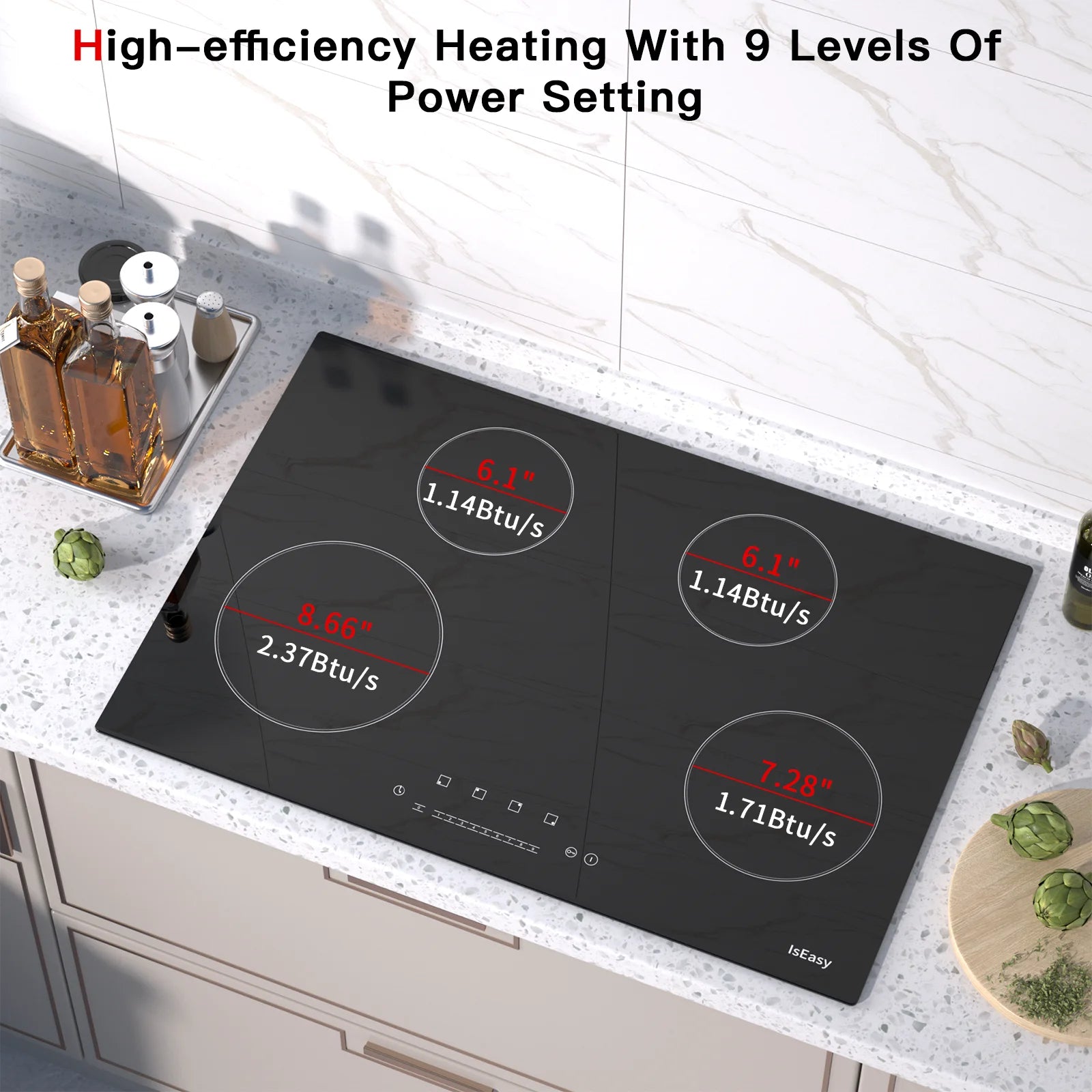 30 inch Electric Cooktop,4 Burner,Built-in,Ceramic Glass Stove Top,Touch Control