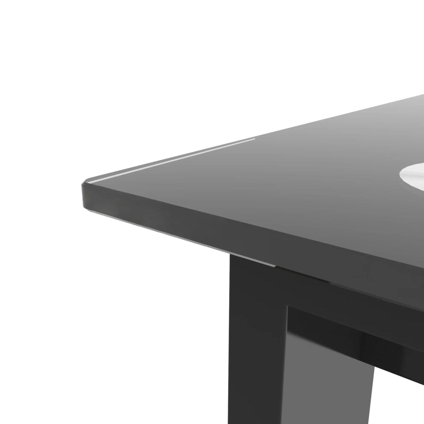 Knubmt Rectangle Tempered Glass Tabletop Dining Table for Home, Dinning Room, Black
