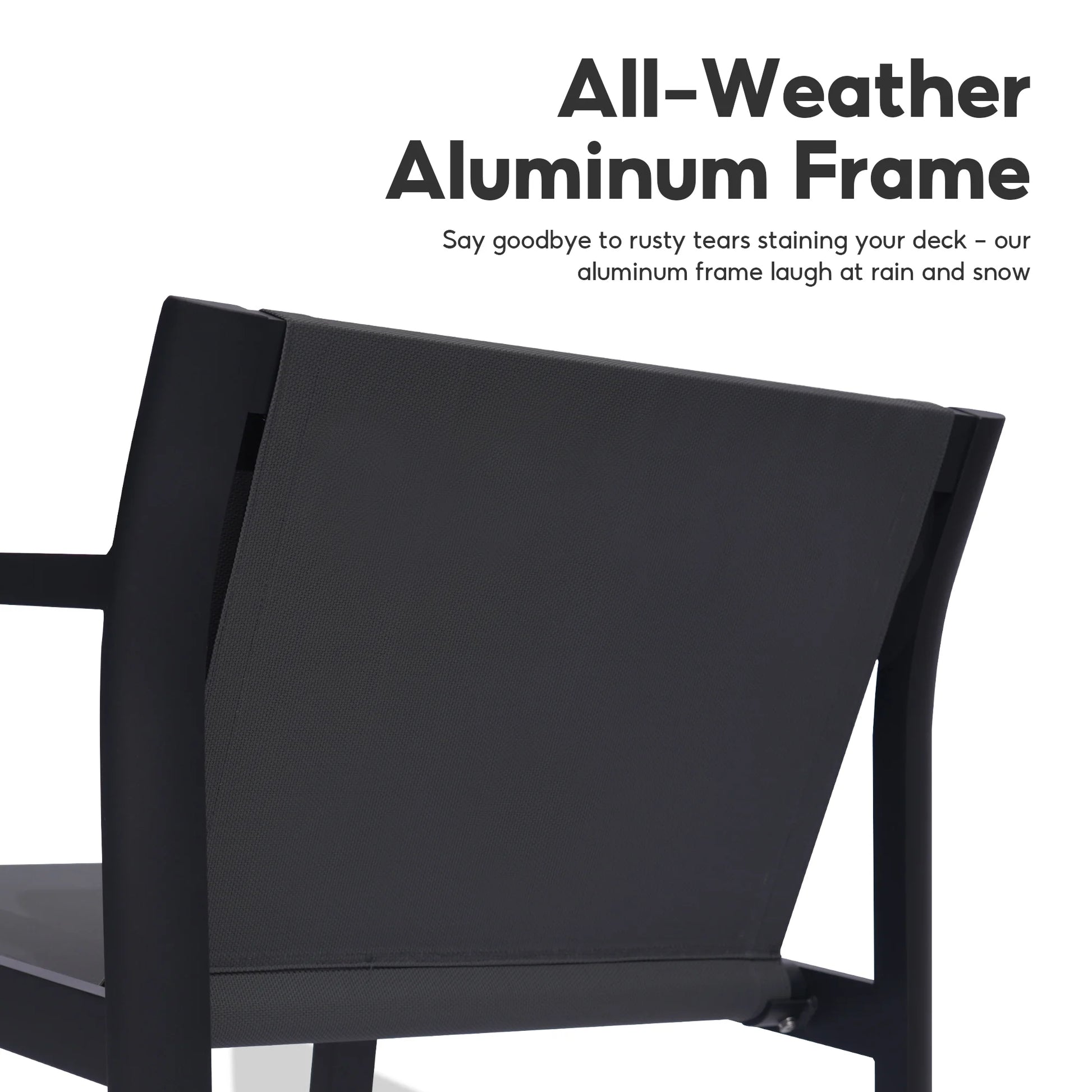 Letsout 4-Piece Aluminum Outdoor Conversation Sets with Detachable Cushions and Tempered Glass Table, Dark Grey/Gray