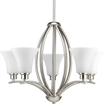 P4490-20W-Progress Lighting-Joy - 18.875 Inch Height - Chandeliers Light - 5 Light - Line Voltage-Antique Bronze Finish-Etched White Glass Color