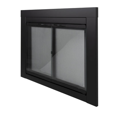 Pleasant Hearth Warming AN-1012 Alpine Fireplace Glass Door for Masonry Fireplaces, Large, Black